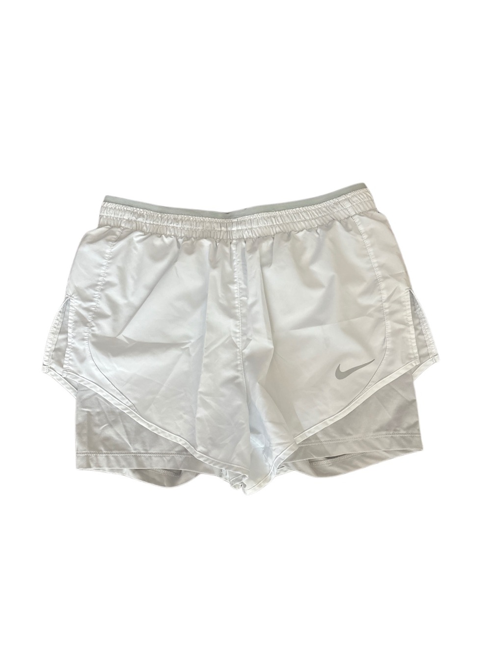 Nike Women's White Athletic Running Shorts with Swoosh